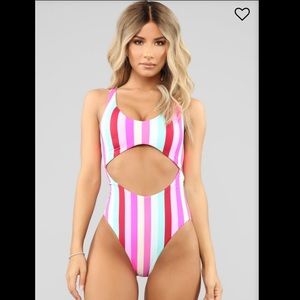 Tiki party one piece swimsuit